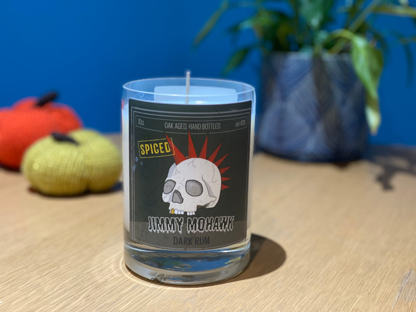 Jimmy Mohawk Rum Bottle Candle