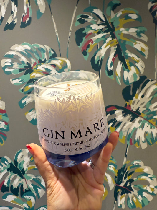 Gin Mare Repurposed Gin Bottle Candle