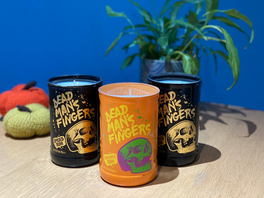 Repurposed Dead Man’s Fingers Rum Bottle Candle