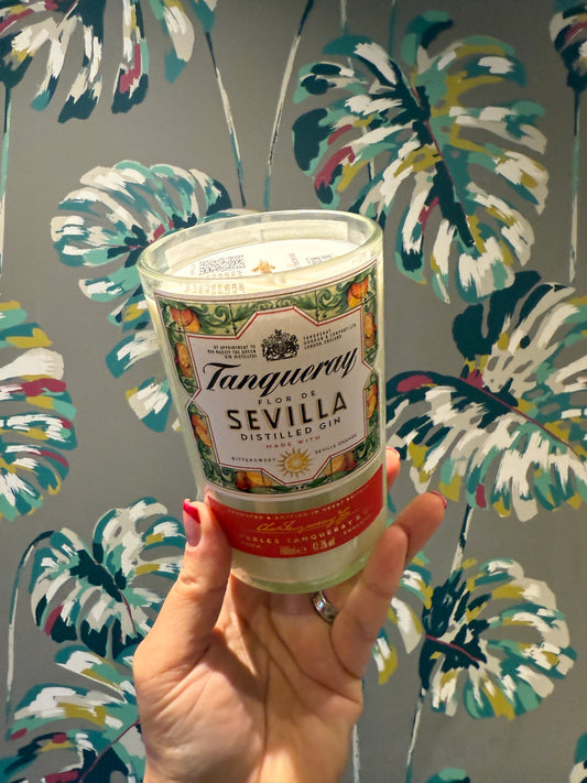 Tanqueray Repurposed Gin Bottle candle