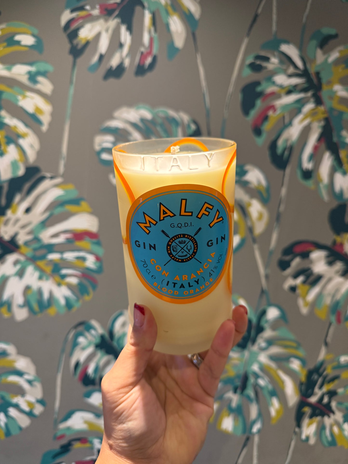 Malfy Gin Repurposed Gin Bottle Candle